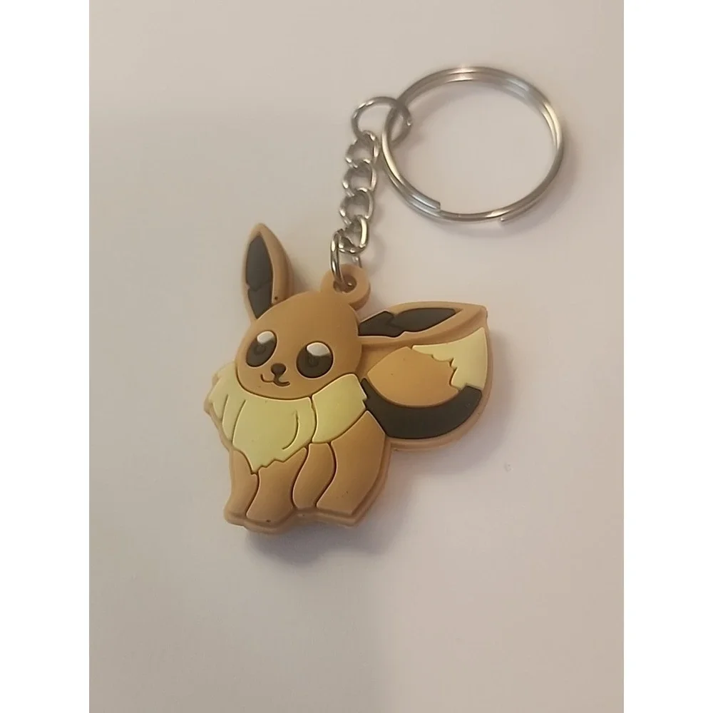Small Eevee‎ Pokémon 2 Sided Rubber Keychain